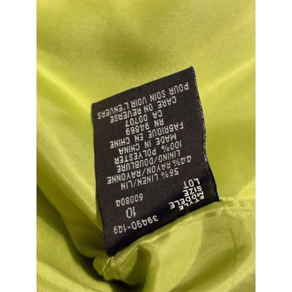 Tribal Women's Blazer Jacket Green Size 10 linen Blend 3 Front Button - Picture 12 of 12